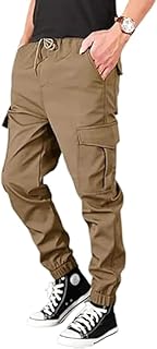 Miza Men's Elastic Waist Light Elastic Classic Fit Pants