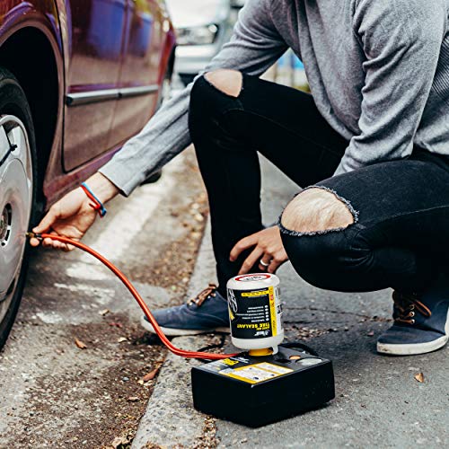 AirMan Resq Reifenreparaturset für Autos, mit Valve-Through-Technologie, repariert alle reifentypen, einschließlich des leistungsstarken 12V Luftkompressor Reifendichtmittel