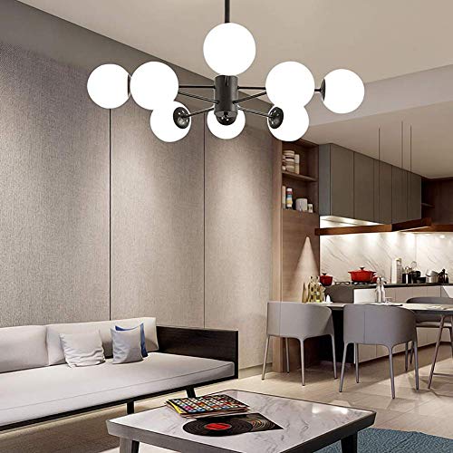 Lámpara Sputnik de 6 luces con globos de vidrio difusores de luz 7