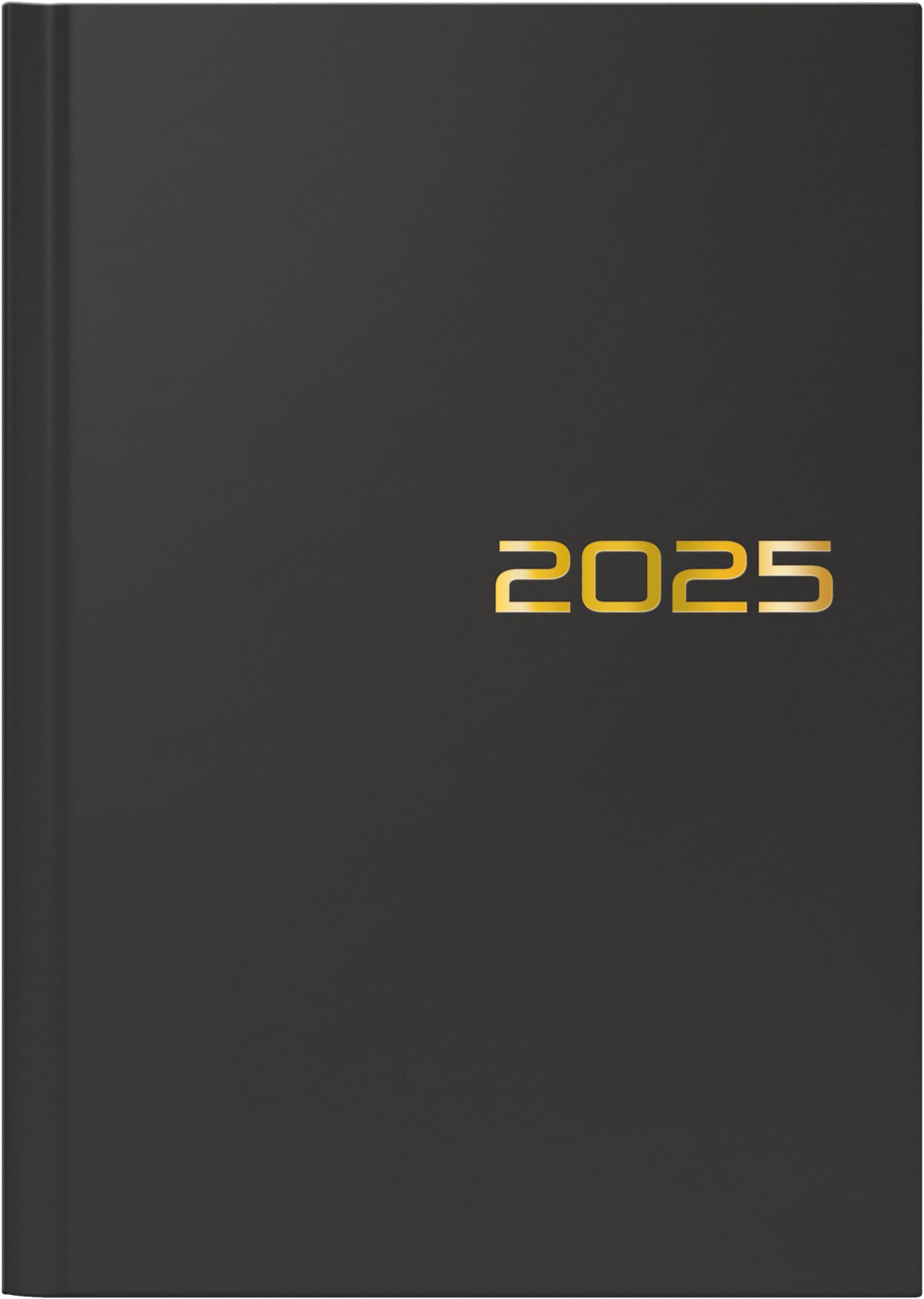 BRUNNEN Book Calendar Model 796 (2025), 2 Pages = 1 Week, A5, 128 Pages, Balacron Cover, Black, Yearly Planner