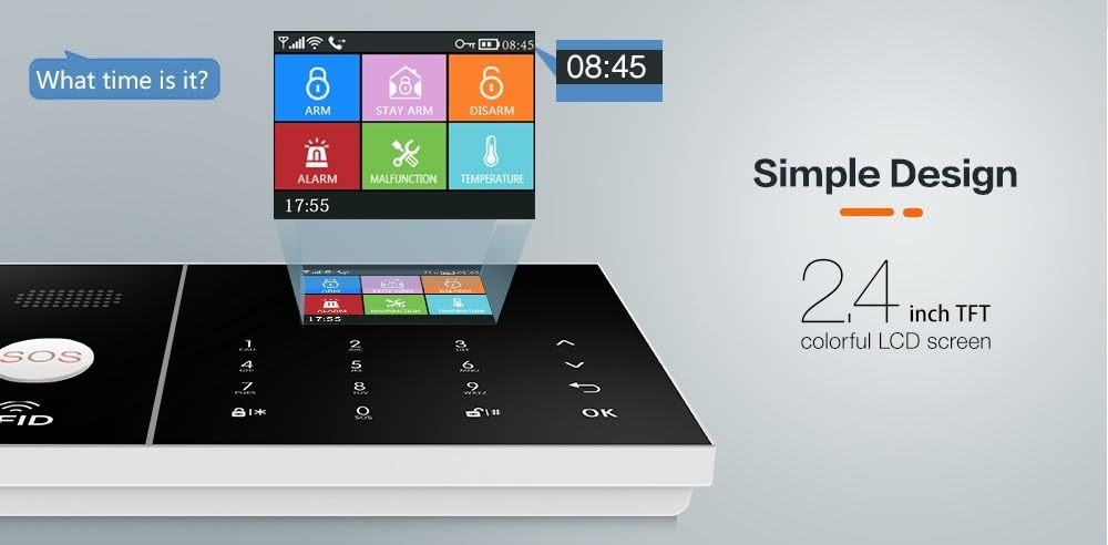 Sistema de Alarma para Casa, Alarmas De Seguridad Antirrobo GSM For Hogar De Seguridad Con S De Alarma Con Trabajo De Control De Aplicación De Sensor De Puerta,para el hogar(Set 6)