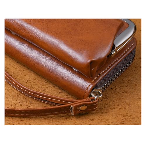 Women's Leather Wallet with Zipper RFID Blocking Organizer Multi Card Slots Button Snap Coin Purse Slim Travel Cardholder3