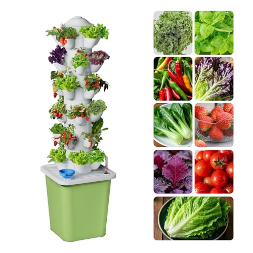 RFnongye Hydroponics Growing System Kit, 30 Pots Vertical Garden Planter