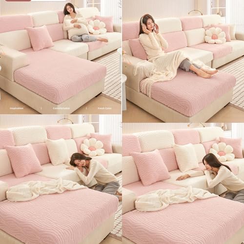 Housse de canapé extensible d'angle en L et taie de coussin épaisse - 4