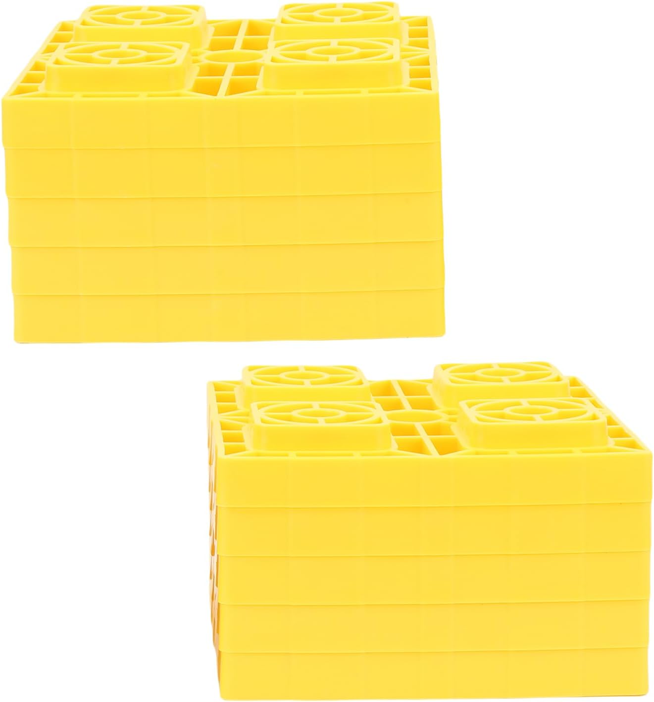 10 Pack Wheels Campers Leveling Blocks for Leveling Single and Dual Wheels, Heavy Duty Rv Blocks and Chocks Anti Slip Pads Design, Campers Levelers with Carrying Bag