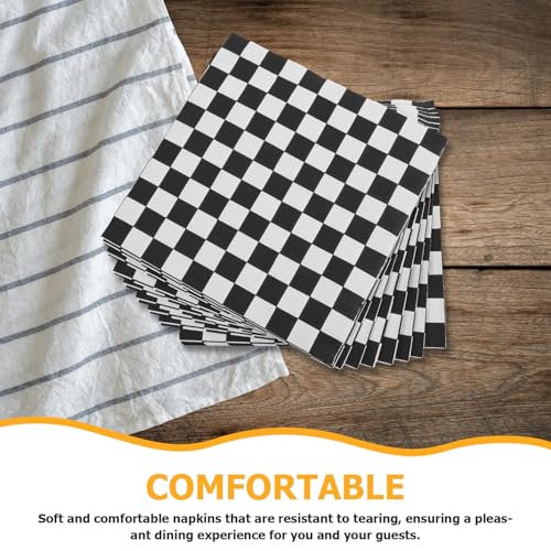 Servilletas de papel de diseño elegante en negro y blanco KICHOUSE 3