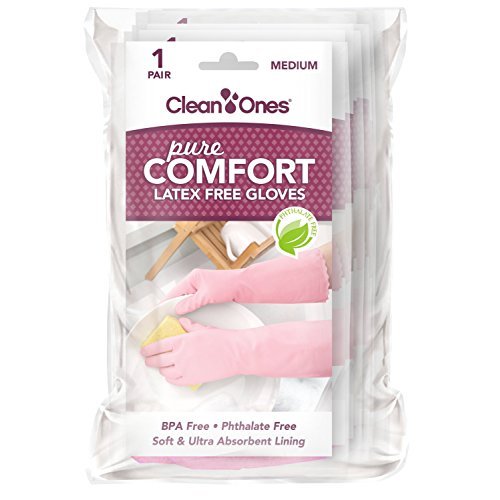 Clean Ones Pure Comfort Latex Free Vinyl Gloves - Medium 6pr