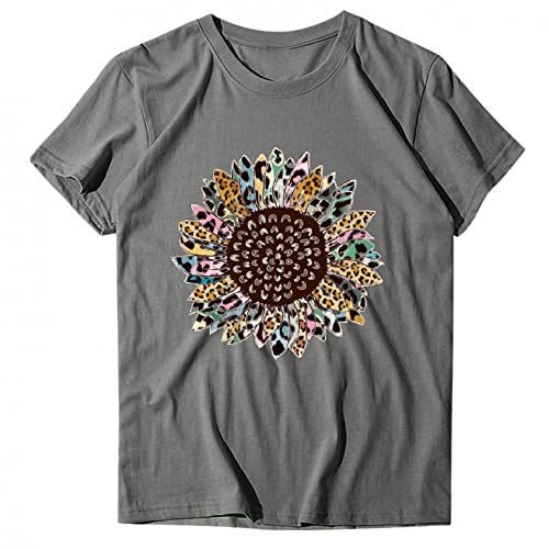 Masbird Tops para mulheres, camisetas femininas casuais de verão gola redonda ajuste solto camisetas