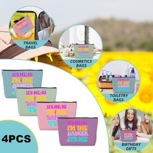 jeilink 4 Pack I'm the Dancer, Dancer Gifts, Dance Teacher Gifts Dancing Ballet Girl Gift Makeup Bag Funny Cosmetic Bags for Women Girls Female Daughter Sister Friend Birthday Appreciation Christmas - Image 8