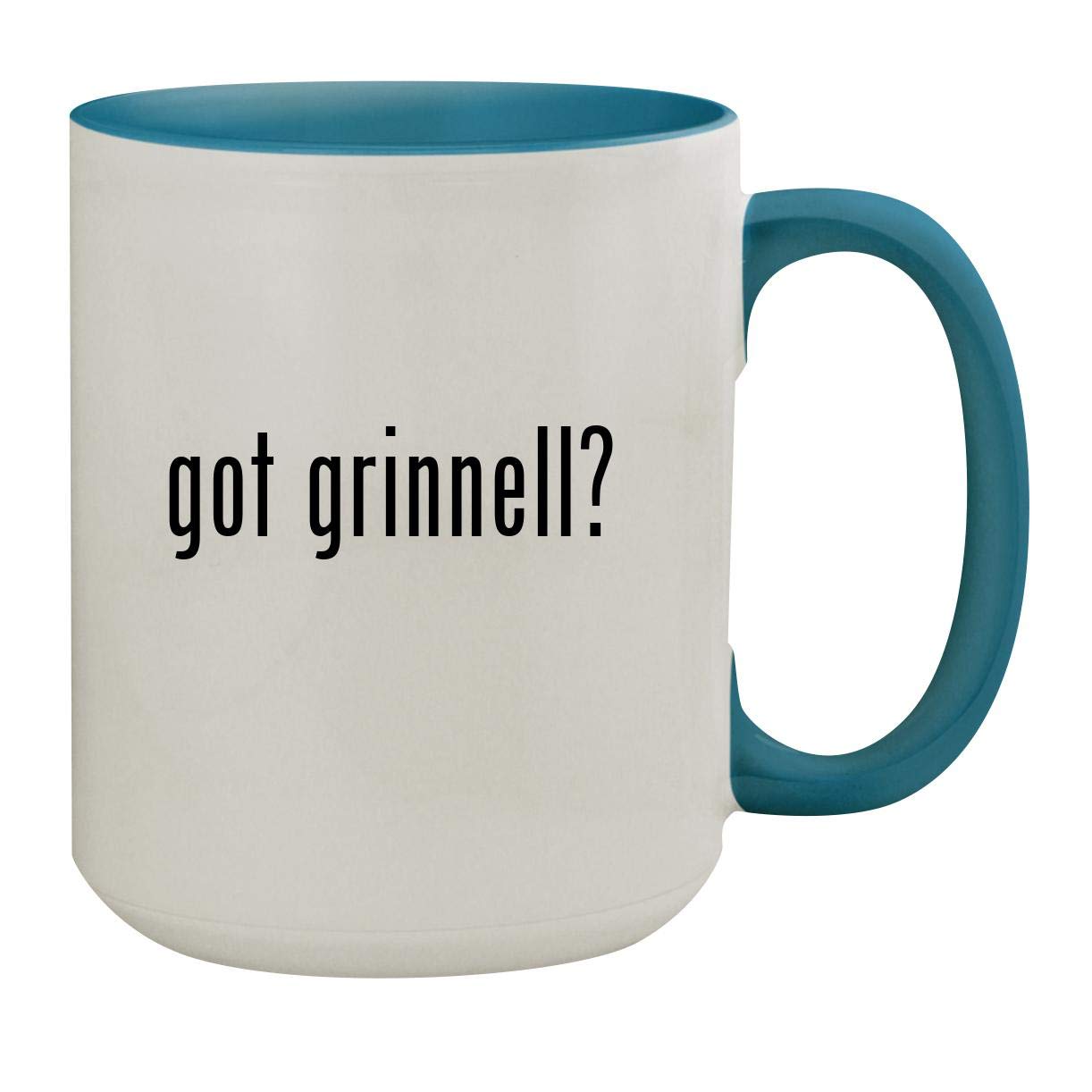 got grinnell? - 15oz Ceramic Inner & Handle Colored Coffee Mug, Light Blue