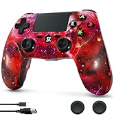 PS4バッド付 Amazon.com: Wireless Controller for PS4, Black Crack Custom Design