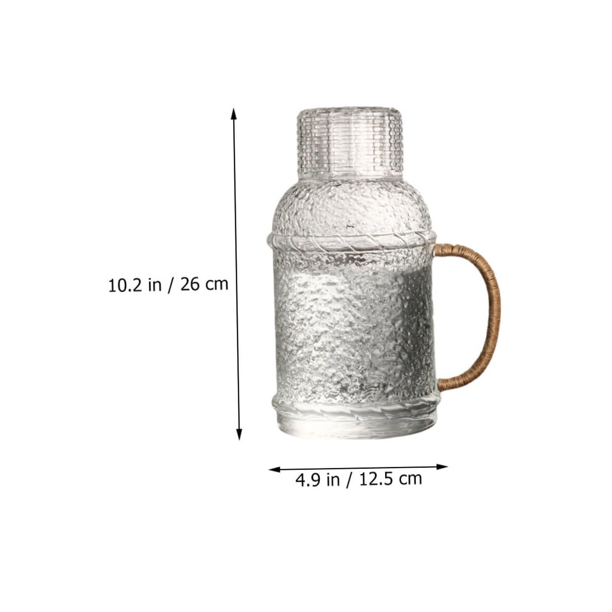 Jarra de Vidrio para Agua Fría de 2l Resistente a Roturas Tapa Antideslizante Adecuado para Fiestas Entretener Invitados en Casa