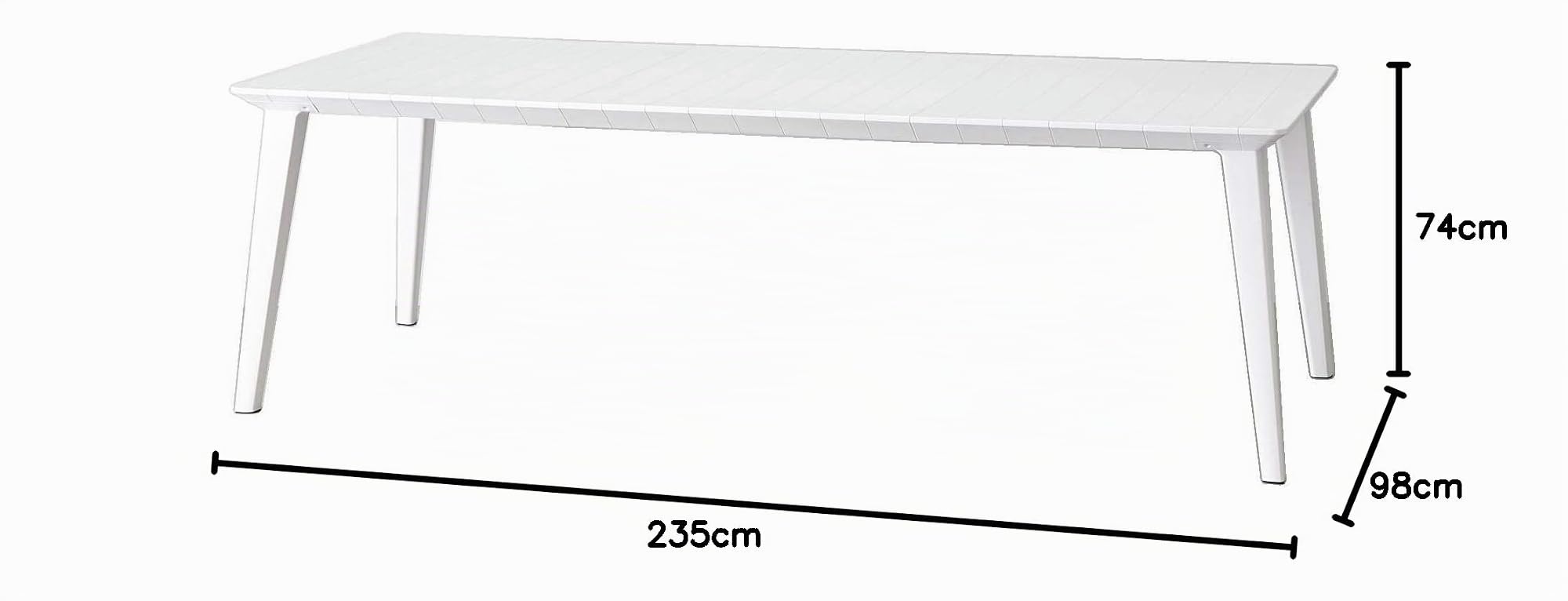 Keter Tavolo da Giardino Lima Lungo 240 Cm, Tavolo da Esterno Adatto Per 8 Persone, Bianco