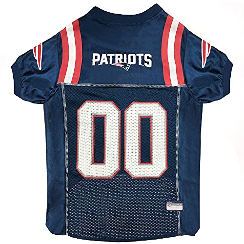 Pets First NFL New England Patriots Dog Jersey Size XX-Large Football Shirt Costume for Pet Dog Sports T-Shirt NFL Team Clothing for Cats Licensed Pet Apparel Available in 7 Sizes and 32 Teams