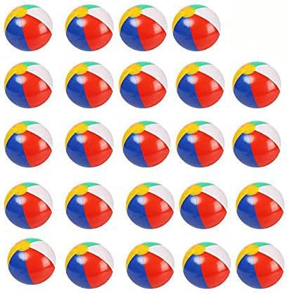 Inflatable Beach Balls (24 Pack), 10" Rainbow Beach Balls Pool Party Balls Bulk Beach Balls Toys for Pool Party Favors Summer Water Toys for Kids.