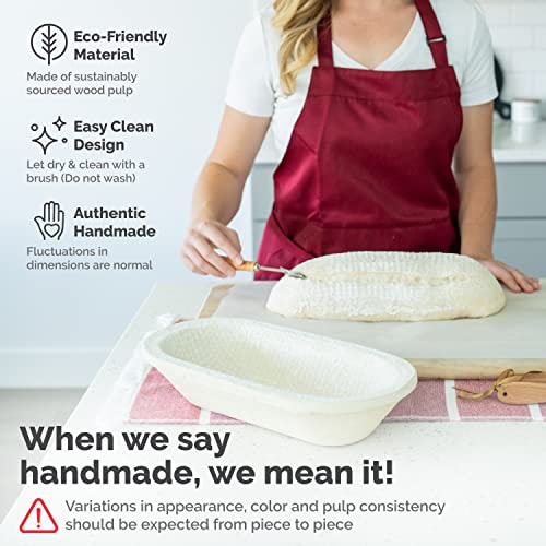 Bulka Banneton Bread Proofing Basket Spruce Wood Pulp Oval 1Kg Waffle, Sourdough Proofing Basket – Proofing Baskets For Sourdough Bread Baking, Bread Proofing Bowl Non-Stick Brotform, Made In Germany. #TOP3