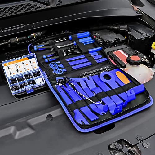 Gooacc 88Pcs Trim Removal Tool, Auto Push Pin Bumper Retainer Clip Set Fastener Terminal Remover Tool Adhesive Cable Clips Pry Kit Car Panel Radio Removal Auto Clip Pliers #TOP7