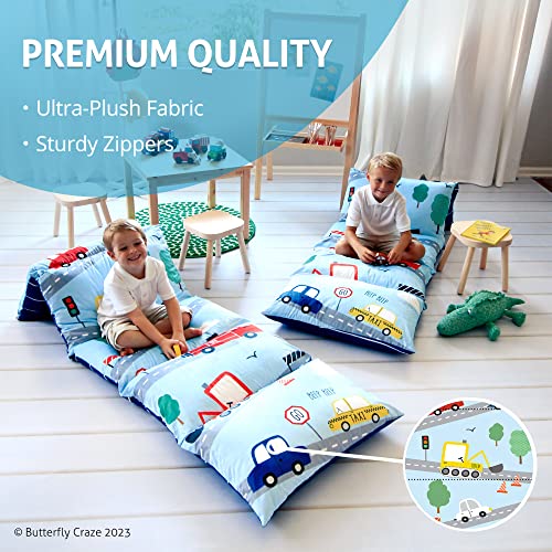Butterfly Craze Floor Pillow Bed Lounger Cover, Cozy & Stylish Seating Solution For Kids & Adults, Recliner Floor Cushion For Ultimate Comfort, Toddler Nap Mat, Cover Only, Transportation, King #TOP3