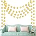 6 Pcs Gold Glitter Star Paper Garland Twinkle Bunting Banner Hanging Decorations for Christmas Birthday Party Golden Sparkling Stars for Bridal Showers Wedding Baby Shower Holiday Supplies (50 Feet)