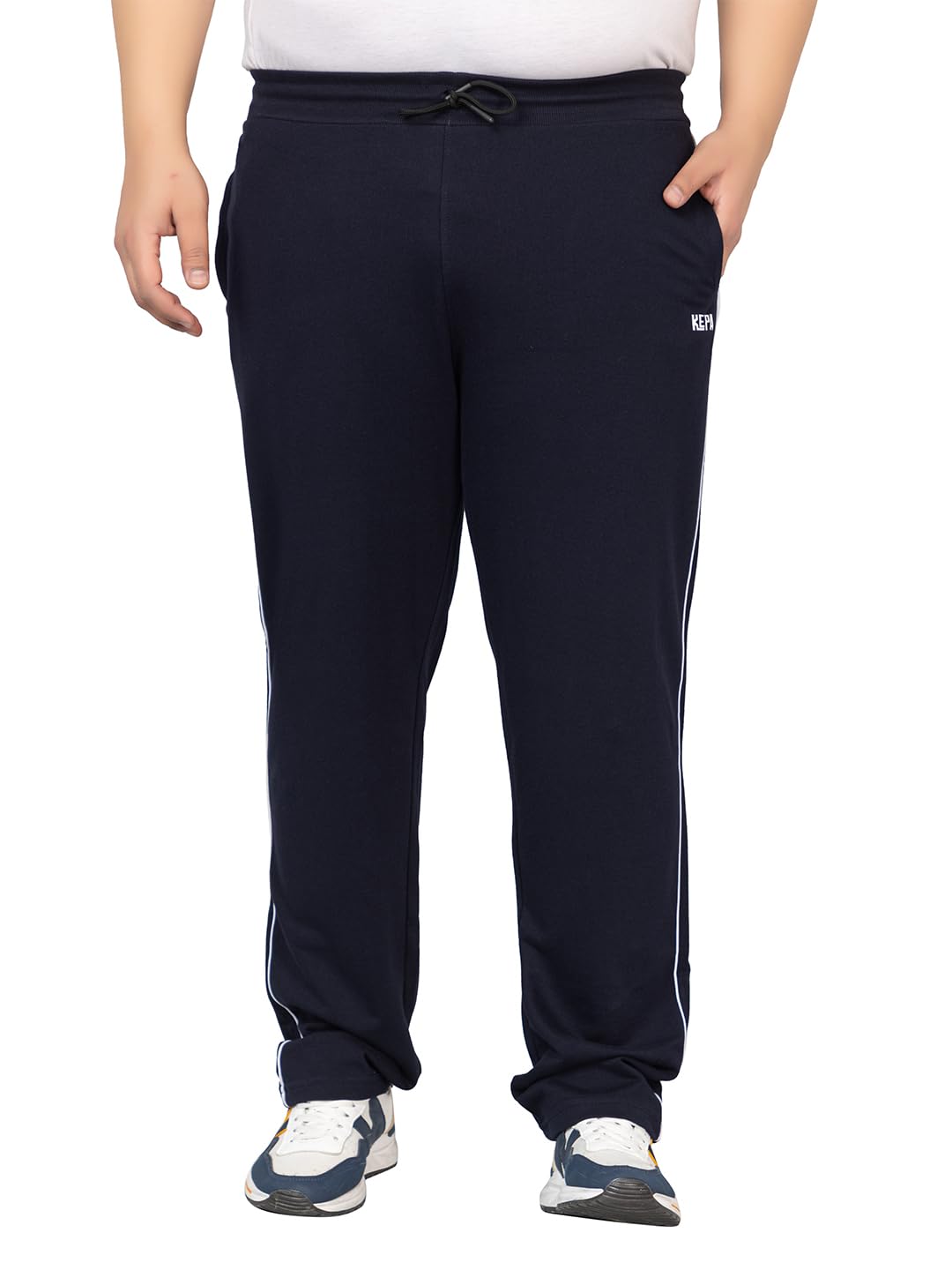 Kepa Men Plus Size Casual Track Pant Gym Workout Lower Navy