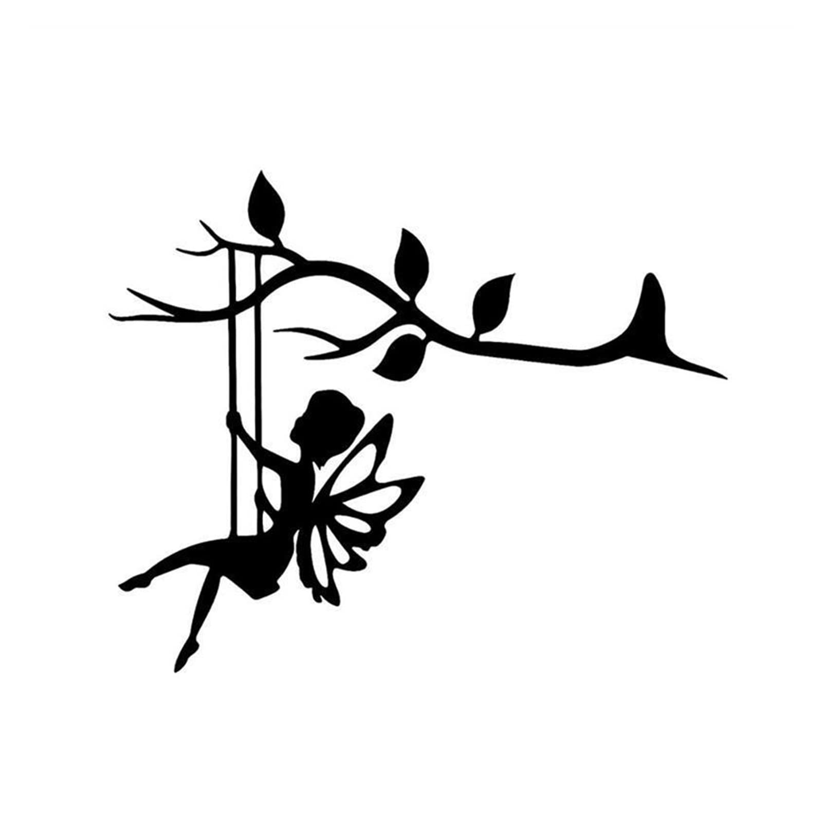 Décoration De Jardin En Métal Forgé - Silhouette D'arrosoir Avec Papillons - Piquet à Planter - Motif Bienvenue - Noir - 10