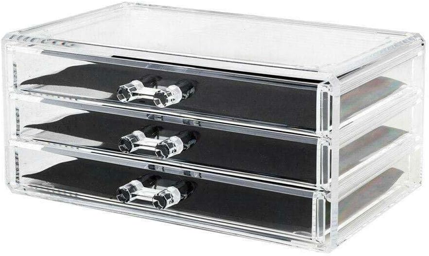 LKOP 3In 1 Acrylic Makeup Case Storage Cosmetics Jewelry Container Display Racks Cosmetic-display-cases Makeup organizer Bathroom organizer Makeup bag Storage cabinet Bathroom storage Makeup van