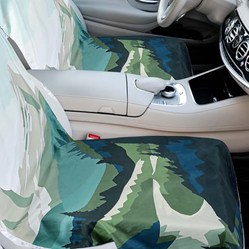 Image of Hahafelt 1 Pack Car Seat Towel Cover with Storage Bag, Yosemite Style | 63 x 32 in Car Towel Seat Cover Non Slip Waterproof, Gym Workout Swimming Running, Machine Washable Sweat Absorbent Protector