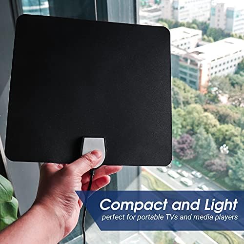 Indoor Aerial for Freeview TV - August DTA450 - Digital Portable Television Flat Antenna DVB-T DVB-T2 Discreet High Gain with stand and 3m cable