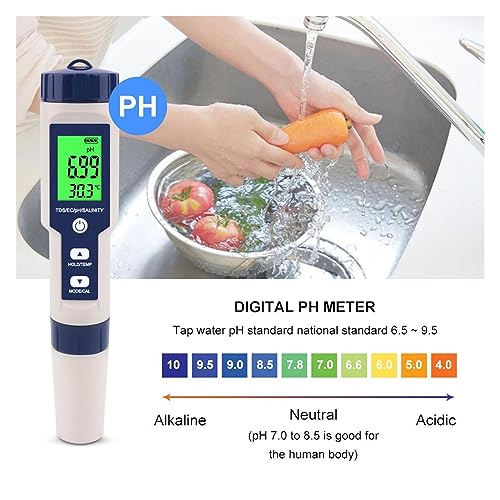 Testeur de qualité d'eau TDS EC PH salinité pour analyse de piscine