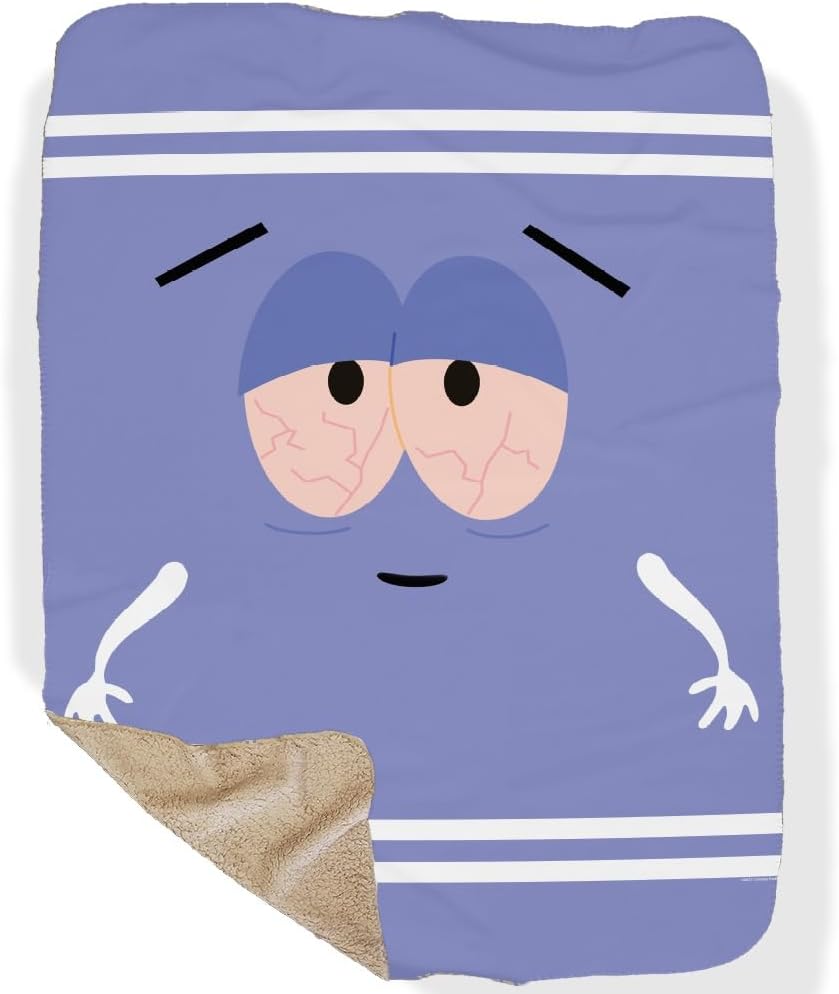 South Park Towelie Sherpa Blanket, Soft Throw Blanket for Couch, Fluffy Soft Cozy Blanket for Bed or Sofa, Smoking Towelie Blanket, 60" x 80", Officially Licensed