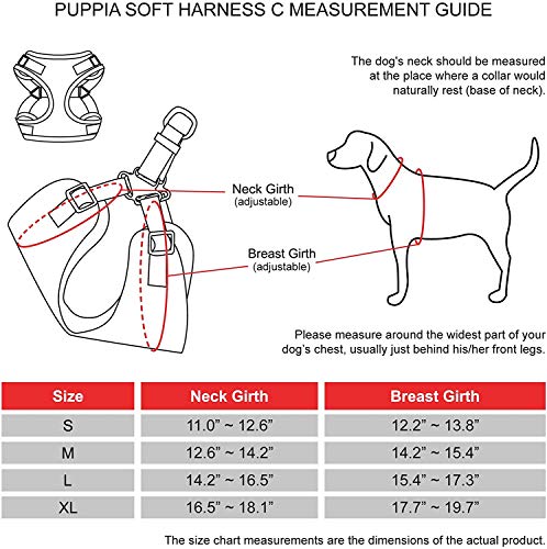 Image of Puppia PARA-HC1533-RD-M Red Soft Harness C Pet-Vest-Harnesses, Medium