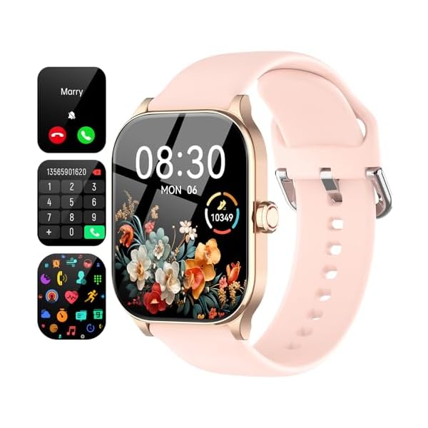 Smart Watch for Women, 2024 HD 1.85″ Smartwatch for Android Phones iPhone(Answer/Make Call), IP68 Waterproof Fitness Tracker with Heart Rate, Sleep Monitor, Spo2, Pedometer, 100+ Sports Watches