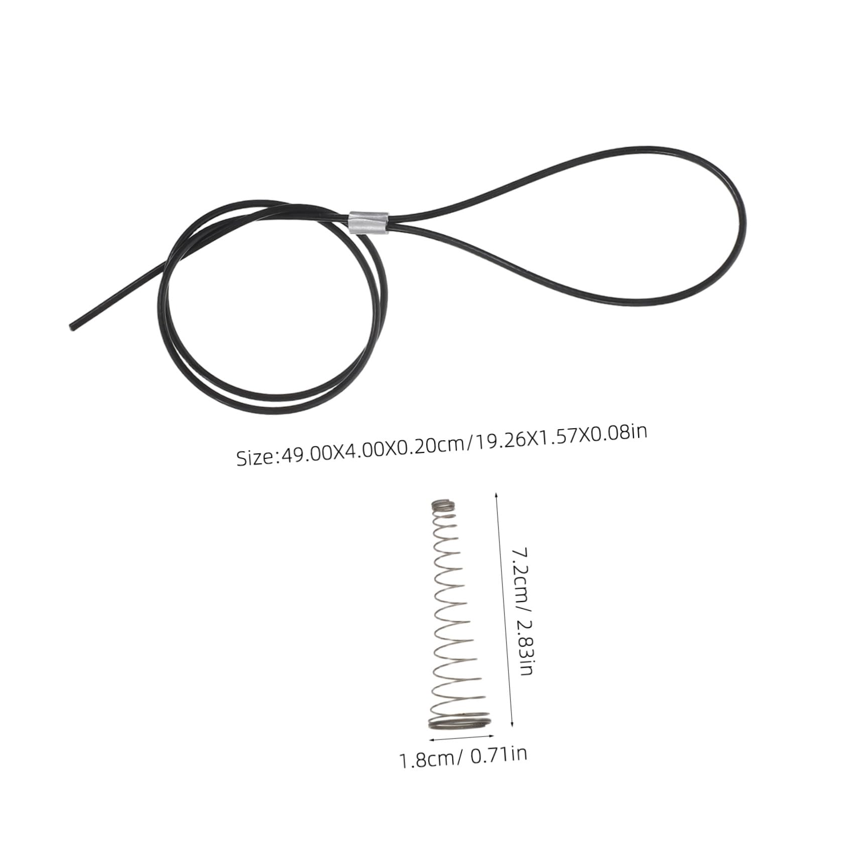 Kisangel Pestillo de Puerta Resorte y Cable de Tracción Acero Inoxidable Revestimiento Pvc, para Puertas y Cercas de Madera y Metal, 2 Juegos, Instalación Fácil y Uso Seguro