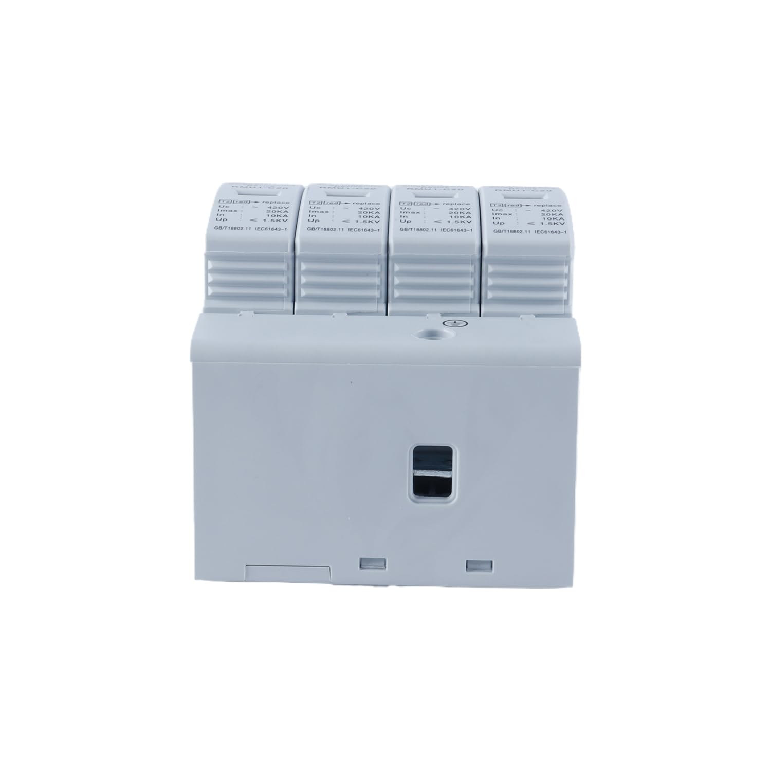 Fasizi Surge Protection, AC House Surge Protector 4P 420V 40KA, Low Voltage Shutdown on DIN Rail for Thunder Protection