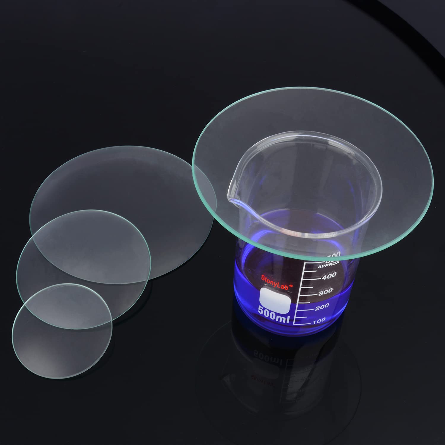 stonylab Bicchieri per Orologio da Laboratorio, 10PK Coperture in Vetro Borosilicato con Bordo Rettificato da 150 mm Oblato Rotondo, Copertura per Becher in Vetro per Evaporazione per Lab Scientifico