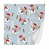 Personalized Photo Wrapping Paper, Custom Face Gift Wrapping Paper Roll with Printed Picture Winter...