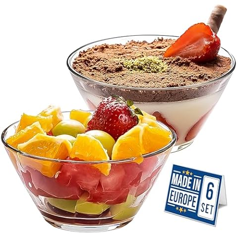 Crystalia Premium Dessert Bowls Glass Set Cover