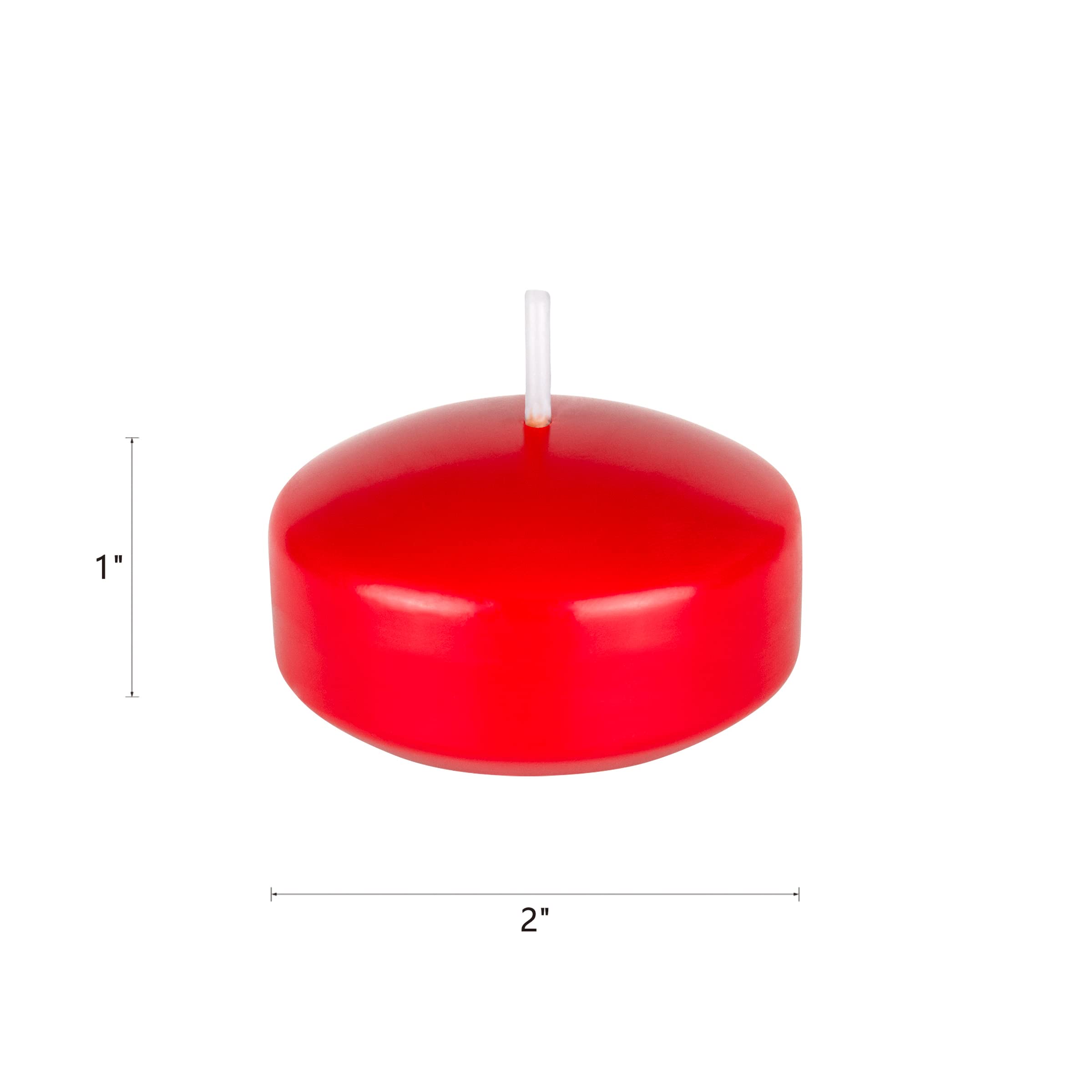 Mega Candles 48 pcs Unscented Red Floating Candles, Hand Poured Wax Candle 2 Inch Diameter, Home Décor, Wedding Receptions, Baby Showers, Birthdays, Celebrations, Meditations, Spas
