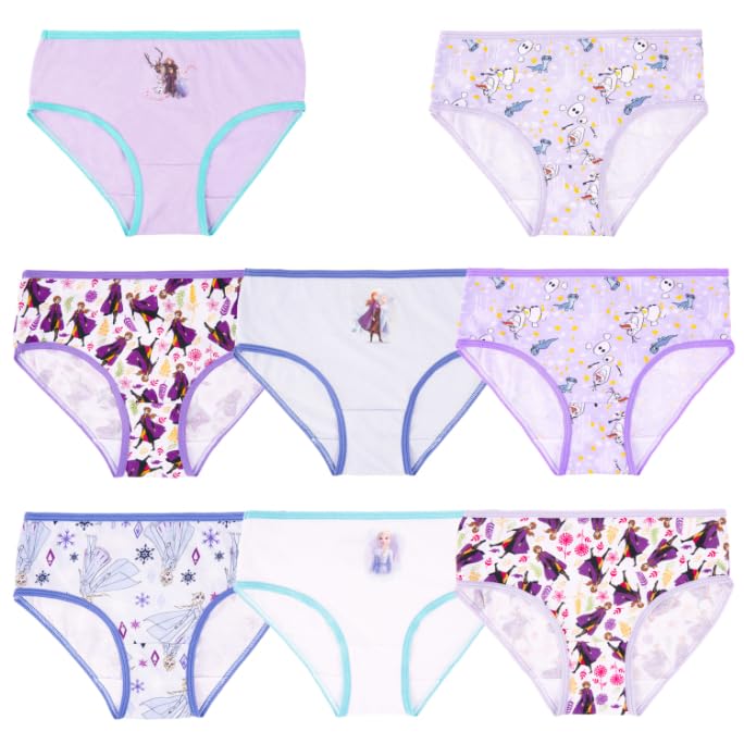 Handcraft Girls Panties Frozen, Toy Story, Baby Shark, Wonder Woman Underwear 8-Pack Toddler/Little Kid/Big Kid Briefs