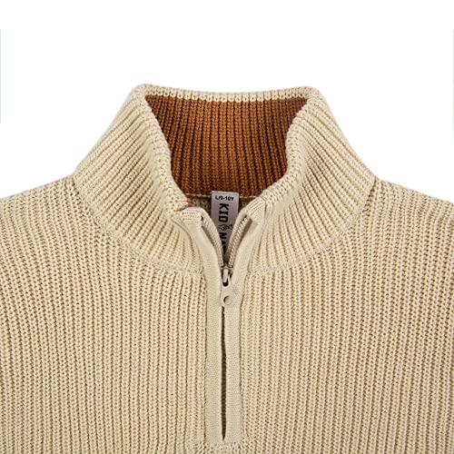 Image of Kid Nation Boys Sweater Cotton Quarter Zip Sweater Kids Cable Knit Pullover | Casual 1 /4 Zip Sweater for Child 3-14 Years (Previously Amazon Essentials)