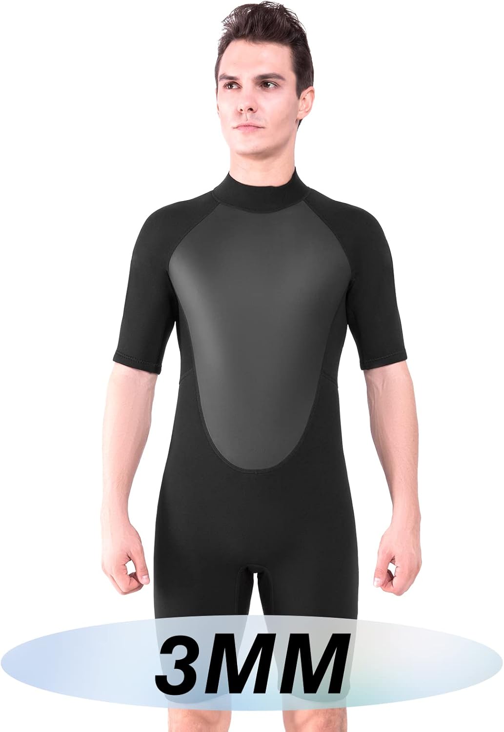 Women's Mens Neoprene Shorty Wetsuit 2mm 3mm Back Zipper Cold Water Thermal Swimsuit for Swimming Surfing Diving Snorkeling