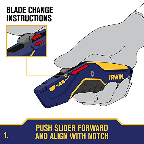Irwin Utility Knife, Carbon Steel Blade, Retractable, Foldable And Portable, Storage For Up To 5 Blades (Iwht10436) #TOP3