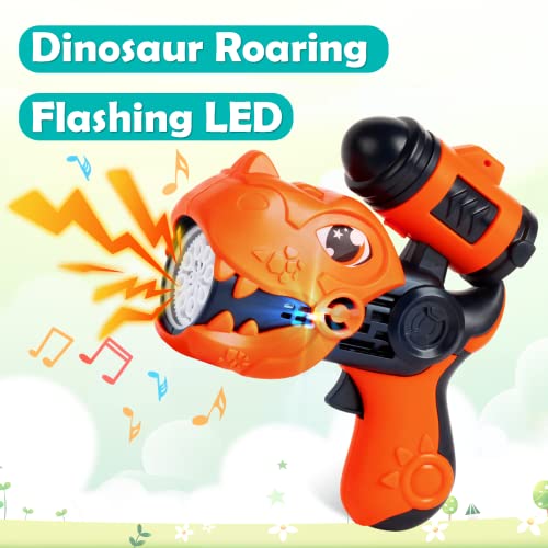 2 Pcs Dinosaur Bubble Gun Blaster For Kids, Outdoor Bubble Machine Blower Maker With Lights And Sounds, Birthday Toys Gifts For 1 2 3 4 5 6+ Years Toddlers Boys And Girls #TOP3
