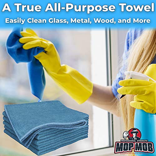 Pro Grade, Never Scratch 16X16 Microfiber Towel 24 Pk. Absorbent Cleaning And Polishing Towels For Car, Kitchen Or Bathroom. Best Duster Cloth, Shop Rag Or Buffing Pad Is Lint Free, Machine Washable #TOP7