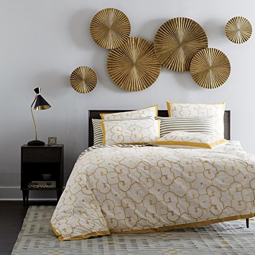 Decorlives Round Sunburst Metal Wall Art | Modern Metal Wall Hanging Décor Sculpture for Living Room Bedroom Home Office (Bright Gold | Set 6-2 Large(24") + 2 Medium(18") + 2 Small(9") Circles)