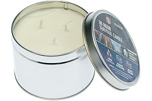 SE 3-Wick Emergency Candle: 36-Hour Long-Burning Light Source for Survival
