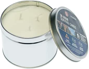SE 3-Wick Emergency Candle, 36 Hours Long Burning, Soy and Palm Wax, Portable for Survival, Camping, Blackout