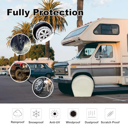 image for Explore Land Tire Covers 2 Pack - Tough Tire Wheel Protector for Truck