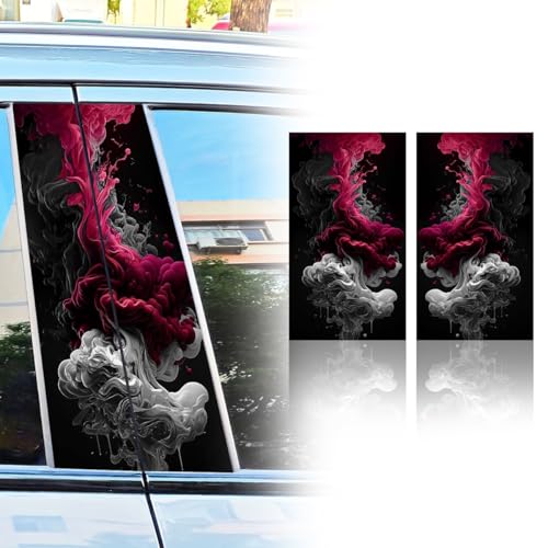 Image of JSCARLIFE Smoke Series Car B-Pillar Sticker, HD Printed PVC Waterproof Car Decals, Car Stickers Vinyl Self-Adhesive Side Strip Decal Cool Stickers (Purple)