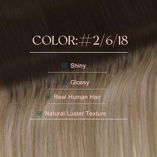 Image of Easyouth 24 Inch Tape in Hair Extensions Human Hair Ombre Tape Extensions Human Hair Brown Balayage Blonde Hair Extension Real Human Hair Tape in for Long Hair 50g 20pcs Seamless Tape in Extension
